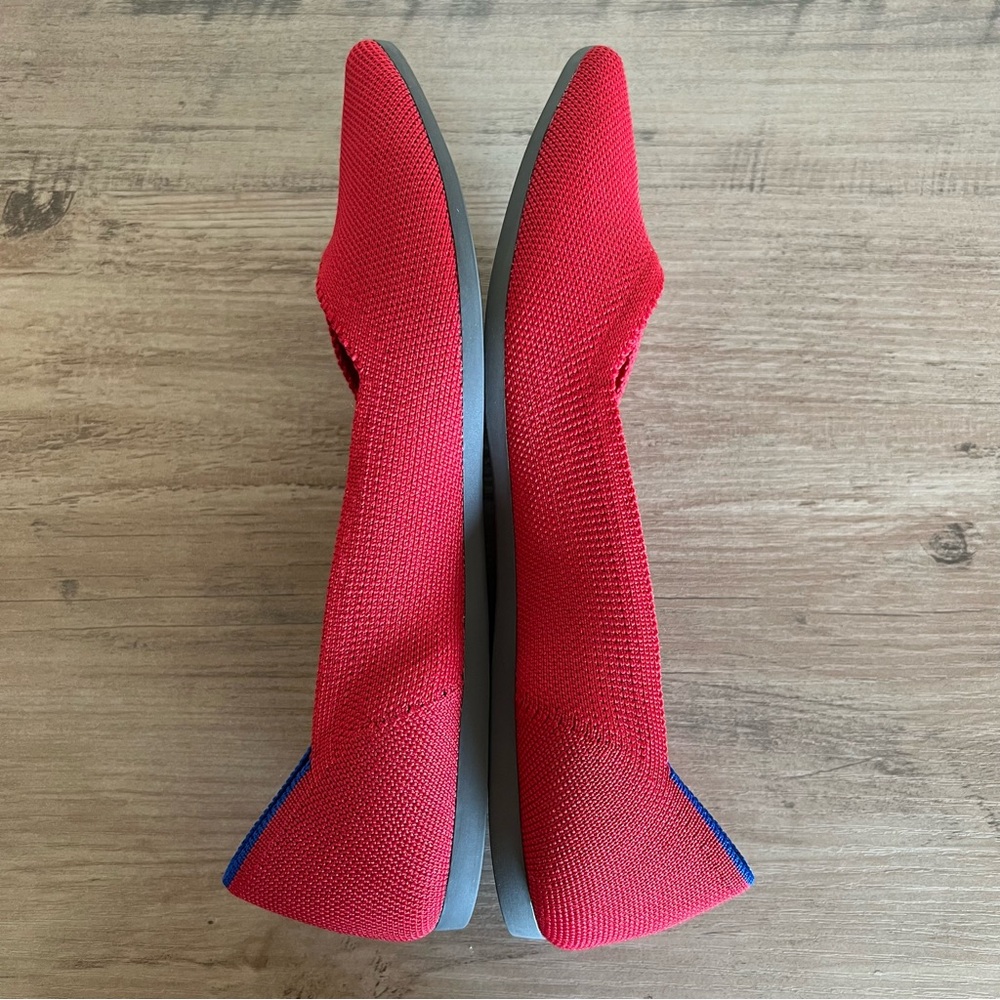 Rothy’s The Point Red Flats Women’s Size 7.5 Slip On Casual Washable Lightweight - Picture 3 of 10